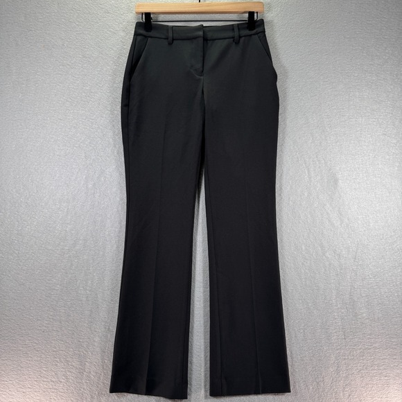 Express Boot Mid Rise Dress Pants Womens 2 Petite Black Supersoft Twill Office - Picture 1 of 15